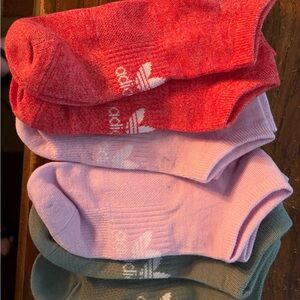 adidas No-Show Sock 6 pack - Red, Pink, Olive